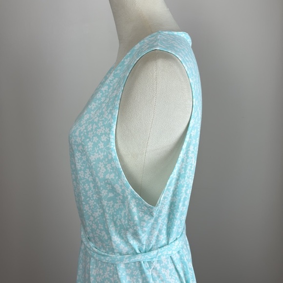 J. Crew Factory Printed knit tie-waist midi dress ditsy floral tiered size xl - Picture 5 of 13